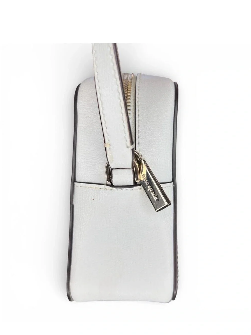 Kate Spade New York Harper White refined grain leather crossbody bag